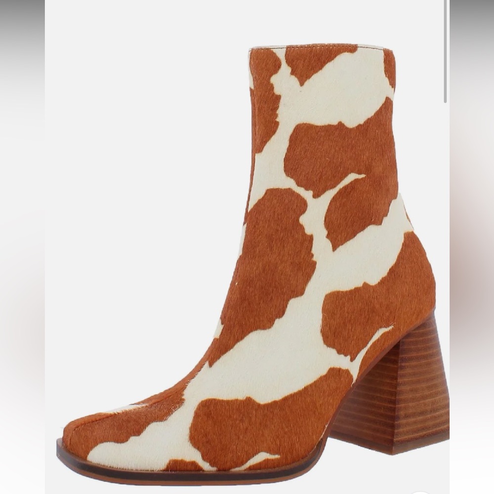 Steve Madden Nara Womens Calf Hair Animal Print Mid-Calf Boot